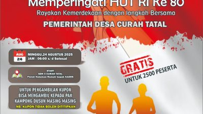Pemerintah Desa Curah Tatal Gelar Jalan Sehat HUT RI ke-80, Sediakan 2.500 Kupon Gratis