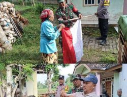 Bhabinkamtibmas dan Babinsa Desa Gombolirang Bagikan Bendera Merah Putih Jelang HUT RI ke-80
