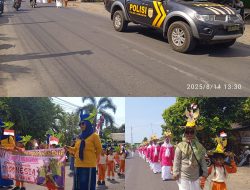 Pawai HUT RI ke-80, Guru, Wali Murid, dan Anak-anak TK Semarakkan Jalan Mangaran